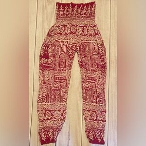 Harem Pants Branded Elastic Waist Harem Pants Tribal Print Boho Yoga Lounge